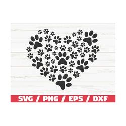 Paw Heart SVG / Cut File / Cricut / Commercial use / Silhouette / Cat Mom SVG / Heart SVG
