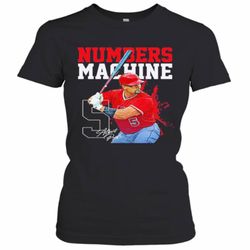 Albert Pujols 5 Numbers Machine Los Angeles Baseball Signature Women&039s T-Shirt