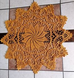 Hand crocheted doily 54cm/21,2 inch cotton