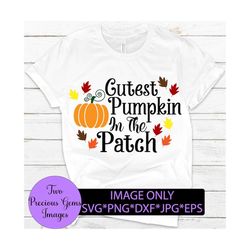 Cutest Pumpkin In The Patch, Kids Halloween svg, Girls Halloween svg, Kids Fall svg, Girls Fall Shirt svg, Cute Fall svg