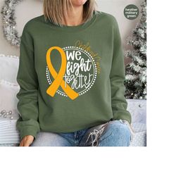 Childhood Cancer Crewneck Sweatshirt, Cancer Support Hoodies and Sweaters, Cancer Survivor Gift, Cancer Ribbon Long Slee