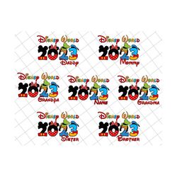 Bundle Custom Name Png, Magical Kingdom, Vacay Mode, Family Vacation Png, Family Trip 2023, Dotted Red Bow, Mouse And Fr