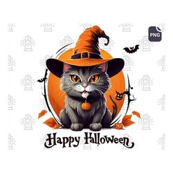 Adorable Halloween Delights with Stylish Cat PNG Clipart - Transform Your Halloween Artistry with Instant Festive Charm,