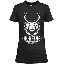 Easter Egg Hunter Deer Antler Hunting Season T-Shirt Ladies Custom