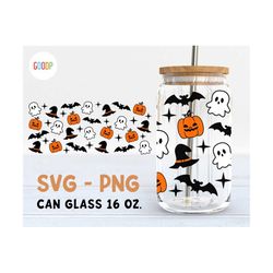 halloween can glass, libbey 16oz can shaped glass svg, spooky season glass can wrap, svg digital download, instant downl