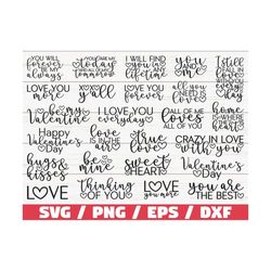 Valentine's Day SVG Bundle / Cut File / Cricut / Clip art / Commercial Use / Valentine's Sayings Quotes / Love SVG Bundl