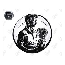 Captivating Black and White Dad-Son Art - Meaningful Gift for Father, Father's Day, Birthday - Capturing Dad-Son Bond, T