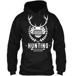 Easter Egg Hunter Deer Antler Hunting Season T-Shirt Pullover Hoodie 8 oz