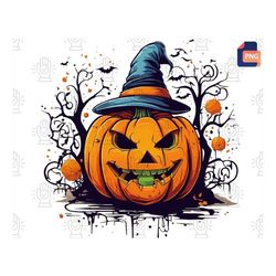 Add Whimsy to Halloween with our Whimsical Halloween Pumpkin PNG Sublimation - Happy Halloween Design, Kids' Art, Digita