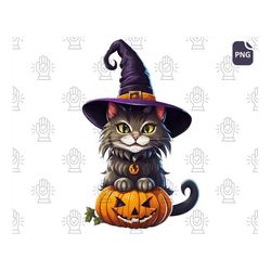 Prepare for a Halloween Filled with Giggles with Halloween Stylish Cat PNG - An Adorable Collection of Cute and Funny Ha