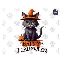 Join the Halloween Laughter with Halloween Stylish Cat PNG - Featuring a Playful Collection of Cute and Funny Halloween