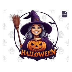 Digital Magic with Witch Halloween PNG - Explore Spooky, Cute, and Trendy Witchy Woman Clipart for Halloween Digital Des