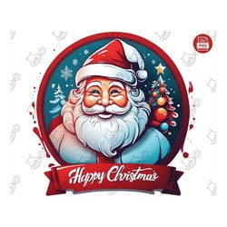 Experience Festive Delight and Christmas Joy: 'Santa Claus Happy Christmas' - Digital Download for Print and Creative Ho