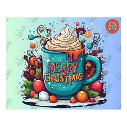 Trendy Hot Cocoa PNG - Kids' Christmas Delight, Christmas Design PNG, Hot Chocolate Mug Magic, Festive Holiday SVG