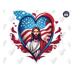 Faithful USA Design - Love Jesus and America Too - Patriotic Shirt Design PNG File for Independence Day, July 4th - God