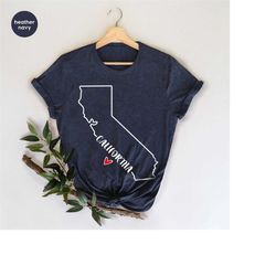 California Shirt, California Gifts for Her, California State Map Outline, California Map Line Drawing TShirt, California