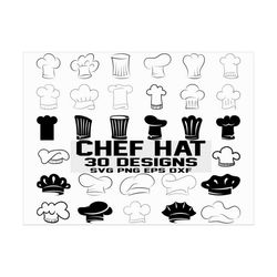 chef hat svg/ chef svg/ chef hat clipart/ kitchen svg/ cook hat svg/ silhouette/ cricut/ cut file
