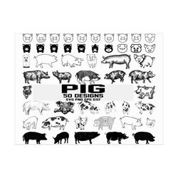 Pig SVG/ pig head svg/ cute pig/ pig handraw svg/ pig clipart/ stencil/ vinyl cut files/ iron on files/ cricut/ silhouet