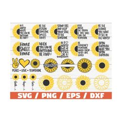 Sunflower SVG Bundle / Cut Files / Clip art / Commercial use / Sunflower SVG/ Motivation  Inspiration Quote / Summer SVG