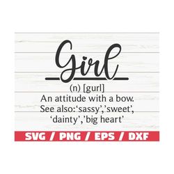Girl Definition SVG / Cut File / Cricut / Commercial use / Silhouette / Girl SVG / Funny Definition SVG
