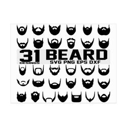 Beard svg/ long beard svg/ beards png/ short beard file/ hipster beard/ beard silhouette/ png eps dxf/ clipart/ stencil/