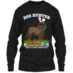 Easter Egg Hunting Dog T-Shirt Eggspert Labradoodle LS Ultra Cotton Tshirt