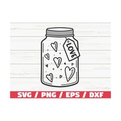 Valentines Day SVG / Jar Of Hearts SVG / Cut File / Cricut / Commercial use / Love SVG / Instant Download