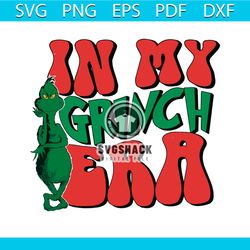 Vintage In My Grinch Era Retro Christmas SVG Download
