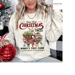 Toy Story Farm Fresh Christmas Trees Shirt, Disney Woody's Tree Farm Sweatshirt, Christmas Shirt, Disney Christmas, Chri
