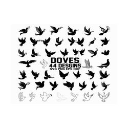 Doves SVG / Pigeon svg / Peace svg / Bird svg / Dove decorations / Clipart / Cut Files / Cricut / Silhouette / DXF / Vec