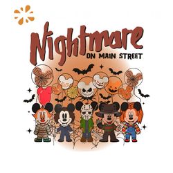 Nightmare On Main Street Horror Mickey Halloween Balloon PNG
