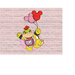 Super Mario Bowser, Head And Ears Ballon PNG File, Super Mario Bowser Png File, Super Mario Bowser Peaches Png File,Supe