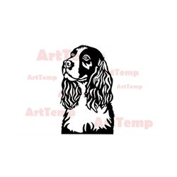 English Springer Spaniel SVG, Dog dxf cut file, pet for cricut, dxf for laser cnc, template, clipart, Silhouettes dxf, v