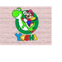 Retro Yoshi Golden Egg PNG, Mario Bros Party, Mario Car Games Kids, Kart Friends PNG, Super Mario Birthday PNG File, Hig
