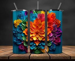 3D Flowers Tumbler Wrap, 3D Floral Sublimation Tumbler Design,Instant Digital Download PNG 34