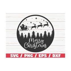 Merry Christmas SVG / Christmas Scene With Santa SVG / Cut File / Cricut / Commercial use / Silhouette / Winter SVG / Ch