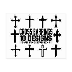 Cross Earrings SVG/ Earrings Clipart/ Cut File/ Cricut/ Laser cut/ Pendant svg
