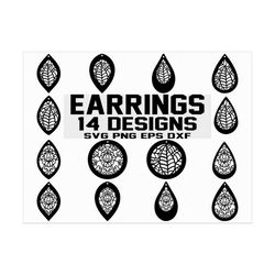 Earrings SVG/ Teardrop with holes SVG/ Pendant SVG/ Earrings Bundle/ Leather Earring/ Cut File/ Cricut/ Silhouette/ Comm