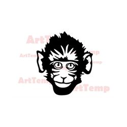 Baby monkey SVG,cute Animals SVG cut file svg for cricut, dxf for laser cnc, papercut template, clipart vector wood wall