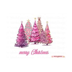 Christmas png Christmas trees PNG pink cozy winter digital download Sublimation design hand drawn Printable file Graphic