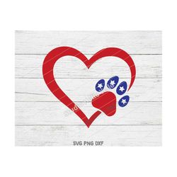 Patriotic Heart Paw Svg, 4th of July Svg, Dog Svg, Heart Svg, American flag Svg, Flag,Patriotic,Dog,Dogs,Dog Mom,4th of