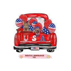 Fourth of July png file, DOGS red truck PNG, trendy sublimation, 4th of july Hippie mom tee PNG Sublimation T Shirt Desi