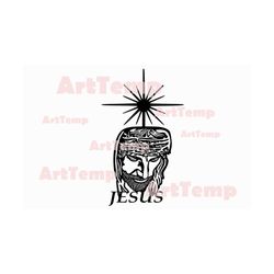 Jesus SVG DXF, Religious Christian Faith Cut file, wood laser decor, svg for cricut, cnc ornament, Jesus vector clipart,