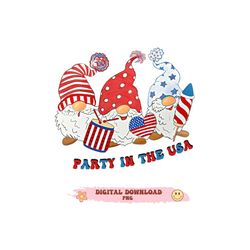 Gnomes PNG 4th of July, Patriotic Gnome, 4th of JULY Gnomes Clipart, hand drawn png, Gnomes Sublimation, party in USA, m