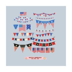 Bunting SVG, Bunting Banner svg, Bunting Flags,4th of july Bundle, Gardland, PNG, Cricut, Silhouette ,Commercial use, In