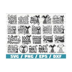 Mermaid SVG Bundle / Cut Files / Commercial use / Cricut / Clip art / Mermaid Tail / Printable / Vector / Summer SVG / V