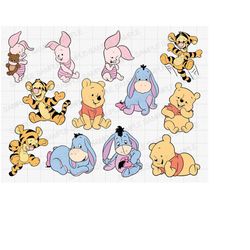 Baby Winnie the Pooh SVG Baby Piglet SVG Baby Tigger SVG Baby Eeyore Svg Baby Winnie the Pooh Cut Files Baby Winnie the