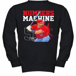 Albert Pujols 5 Numbers Machine Los Angeles Baseball Signature Youth Sweatshirt