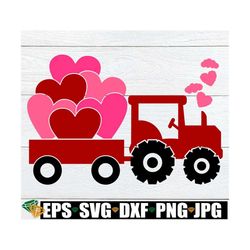 Tractor Pulling Hearts, Valentine's Day Tractor, Farmhouse Valentine's Day, Boys Valentines Day SVG, Kids Valentine's Da