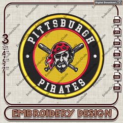 MLB Pittsburgh Pirates Team Embroidery Design, MLB Embroidery Files, MLB Pirates Embroidery, Machine Embroidery